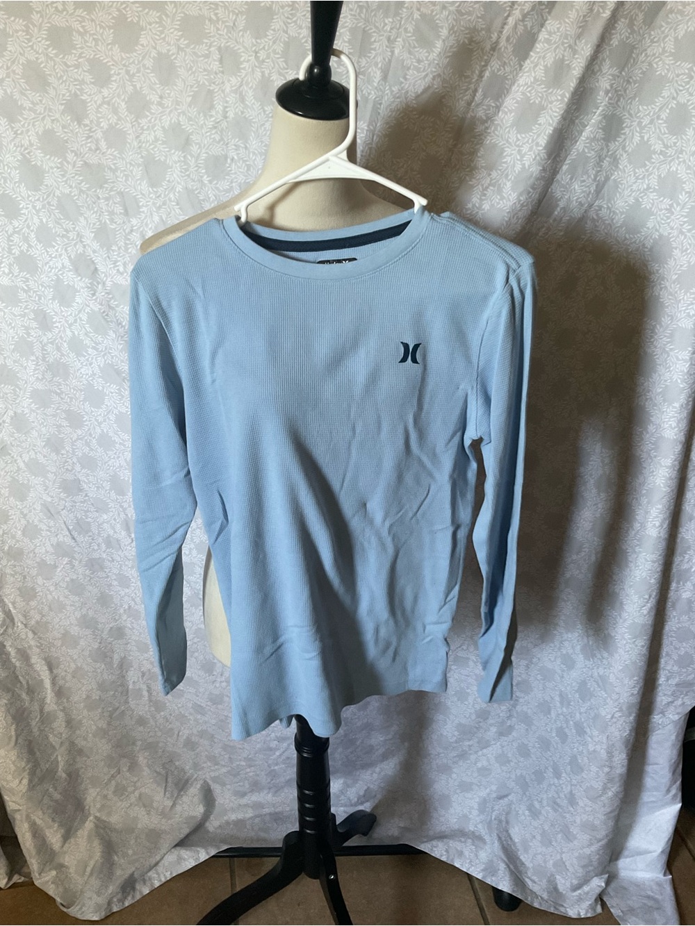 Hurley Pale Blue Long Sleeve Waffle Tee